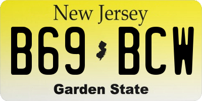 NJ license plate B69BCW