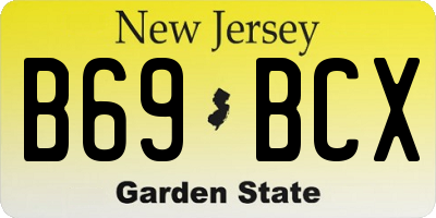 NJ license plate B69BCX