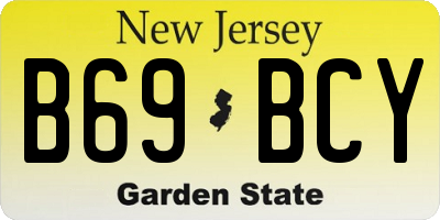 NJ license plate B69BCY