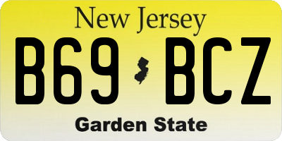 NJ license plate B69BCZ