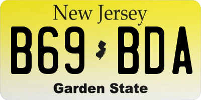 NJ license plate B69BDA