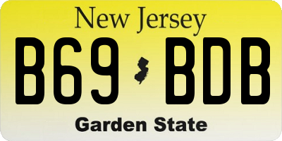 NJ license plate B69BDB