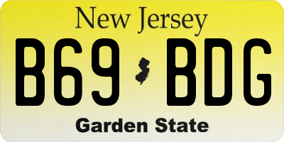 NJ license plate B69BDG