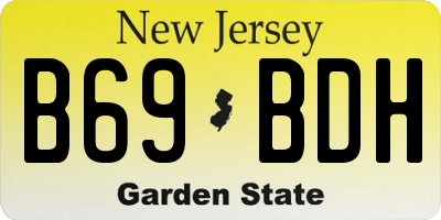 NJ license plate B69BDH