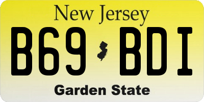 NJ license plate B69BDI