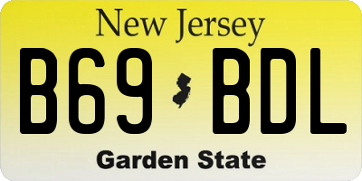 NJ license plate B69BDL