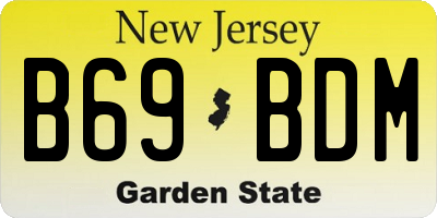 NJ license plate B69BDM