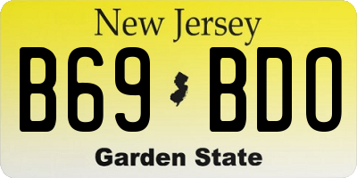 NJ license plate B69BDO