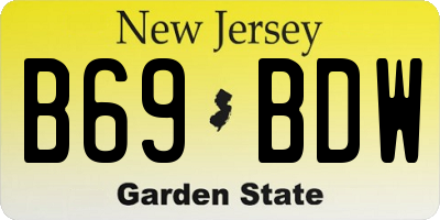 NJ license plate B69BDW