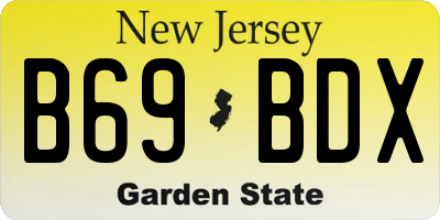 NJ license plate B69BDX