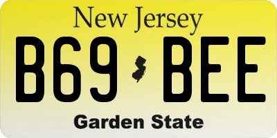 NJ license plate B69BEE