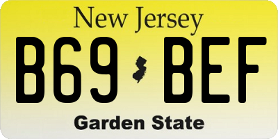NJ license plate B69BEF