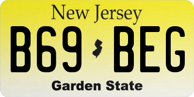 NJ license plate B69BEG