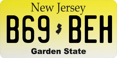 NJ license plate B69BEH