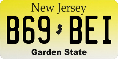 NJ license plate B69BEI