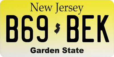 NJ license plate B69BEK