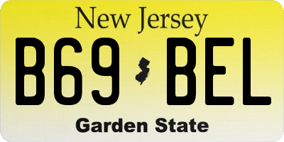 NJ license plate B69BEL