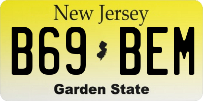 NJ license plate B69BEM