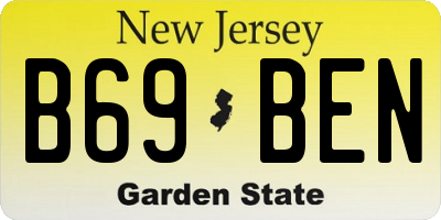 NJ license plate B69BEN