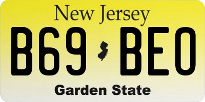 NJ license plate B69BEO