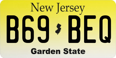 NJ license plate B69BEQ