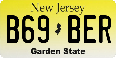 NJ license plate B69BER