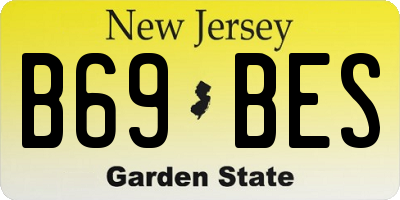 NJ license plate B69BES