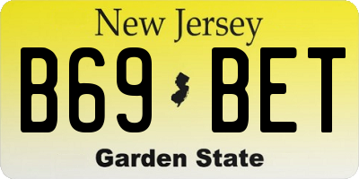 NJ license plate B69BET
