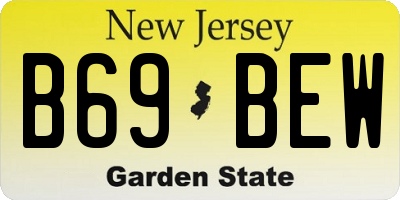 NJ license plate B69BEW