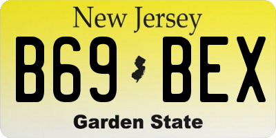 NJ license plate B69BEX