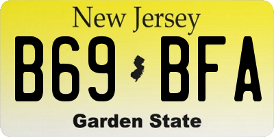 NJ license plate B69BFA