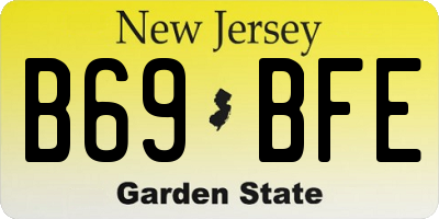 NJ license plate B69BFE