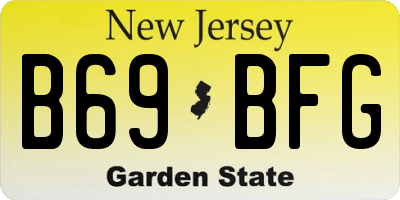 NJ license plate B69BFG