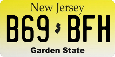 NJ license plate B69BFH