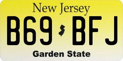 NJ license plate B69BFJ
