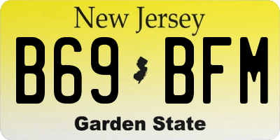 NJ license plate B69BFM