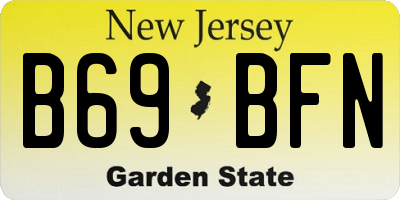 NJ license plate B69BFN