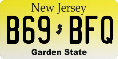 NJ license plate B69BFQ