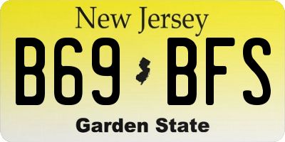 NJ license plate B69BFS