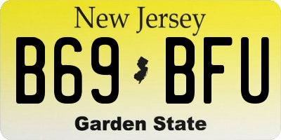 NJ license plate B69BFU