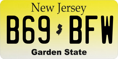 NJ license plate B69BFW