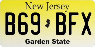 NJ license plate B69BFX