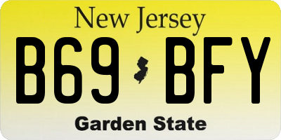 NJ license plate B69BFY