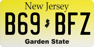 NJ license plate B69BFZ