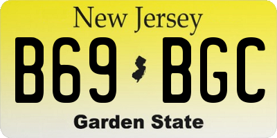 NJ license plate B69BGC