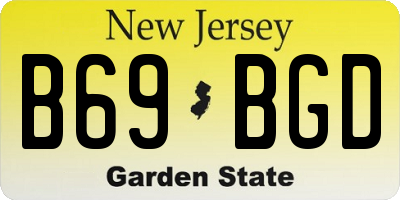 NJ license plate B69BGD