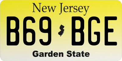 NJ license plate B69BGE