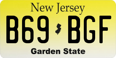 NJ license plate B69BGF