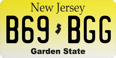 NJ license plate B69BGG