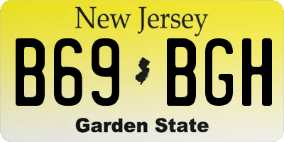 NJ license plate B69BGH